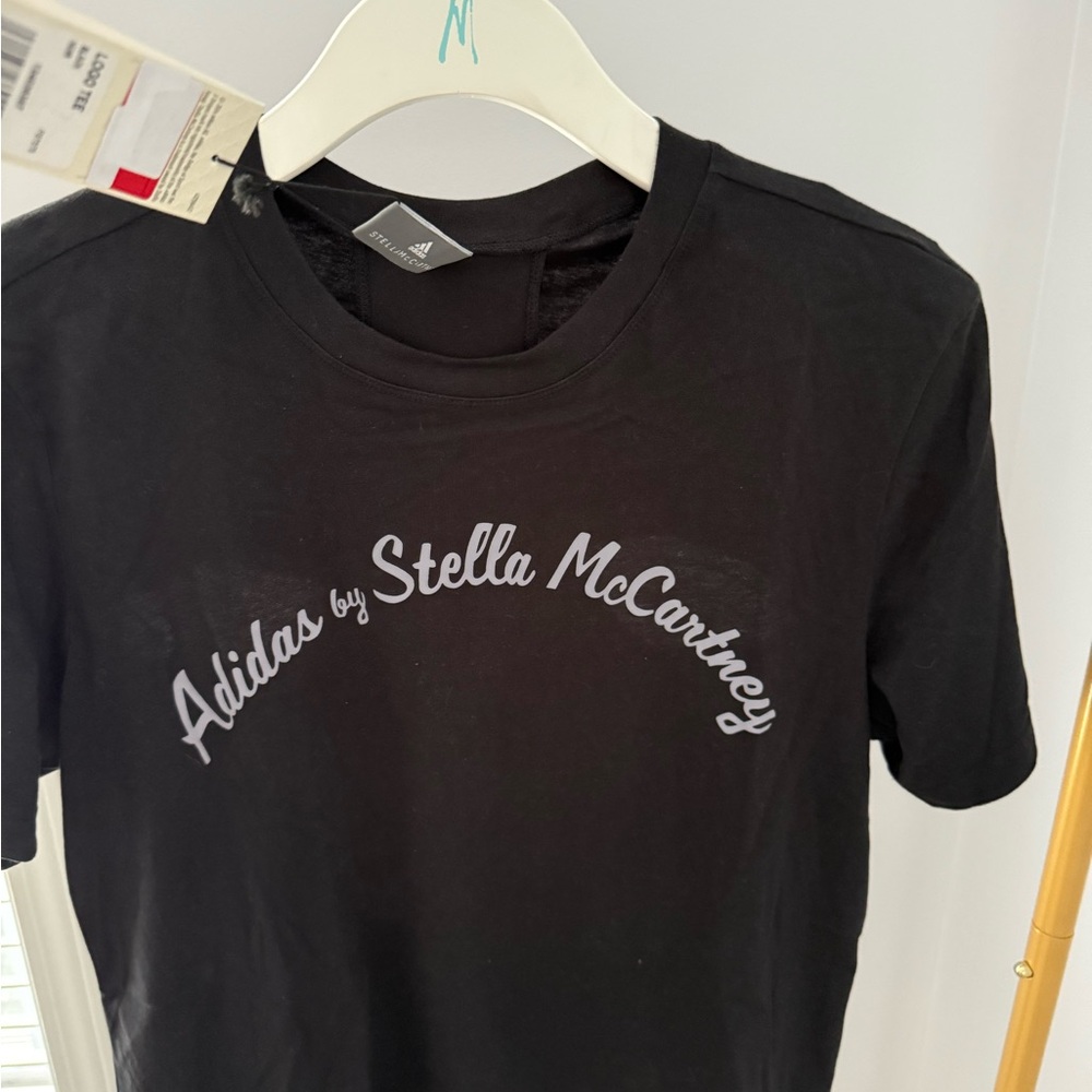 Adidas by Stella McCartney Black Short Sleeve Logo Tee - XS - NWT - Picture 5 of 11